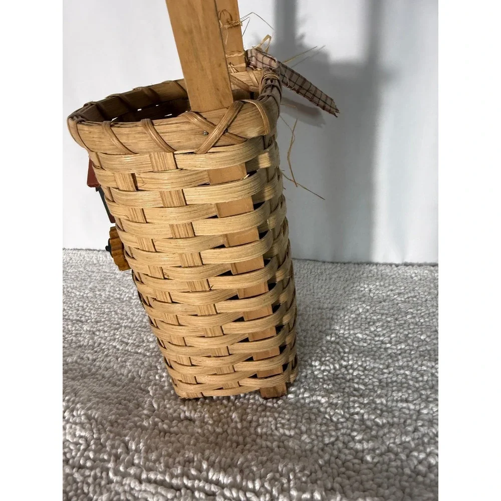 Rustic Woven Wall Basket Birdhouse Sunflower Decor Farmhouse‎ Primitive Handle